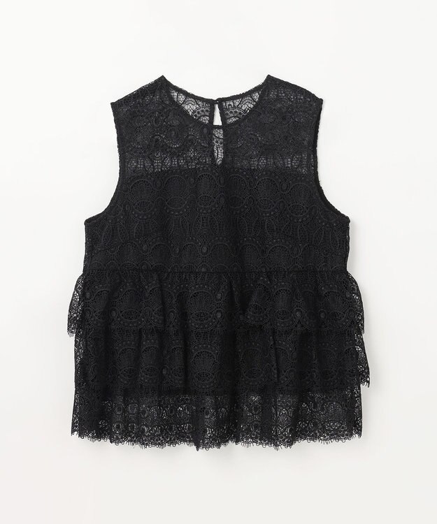 GRACE CONTINENTAL レースギャザートップ ブラック