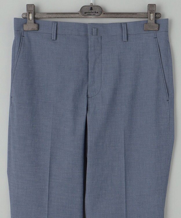 GOTAIRIKU 仕事で着られる 冷んやり綿パン【接触冷感/ストレッチ】ストレッチサマーポプリン ネイビー系