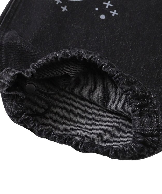 WEGO 【ウエスト紐で調整】イージーペインターグラフィックデニムパンツ 柄2