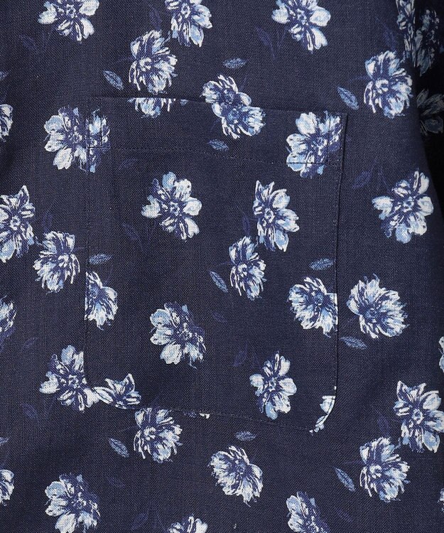 JOSEPH ABBOUD 【麻100％・軽い・涼しい】モイスチャー リネン シャツ ネイビー系6