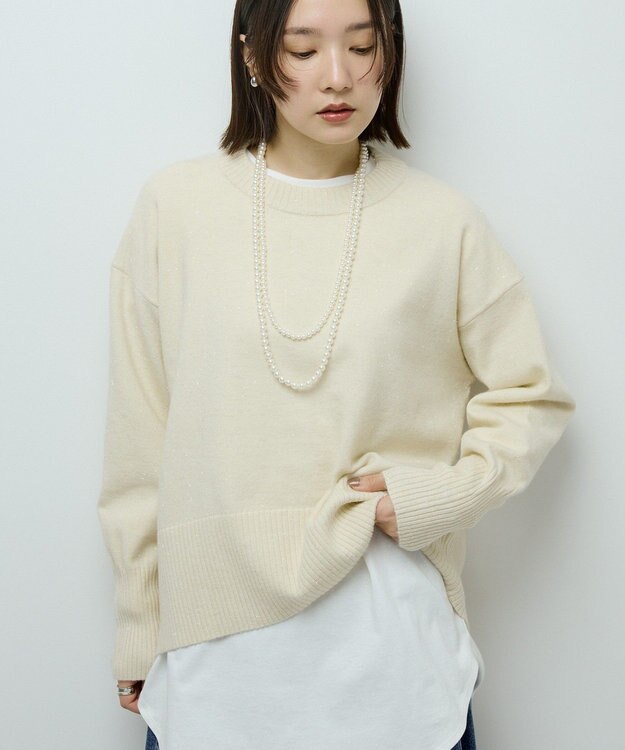 Green Parks ふわもっちニットプルオーバー Off White