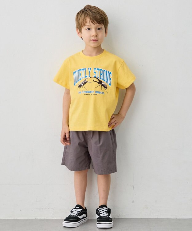 ANY KIDS 【洗濯機可能】昆虫プリント 半袖Tシャツ イエロー