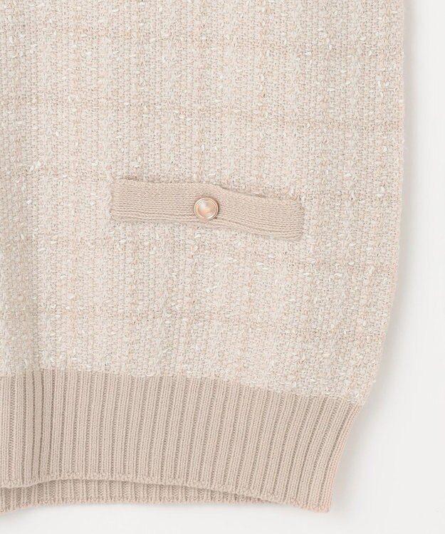 ANY SIS 【洗える】ツイードニット ベスト アイボリー×ベージュ