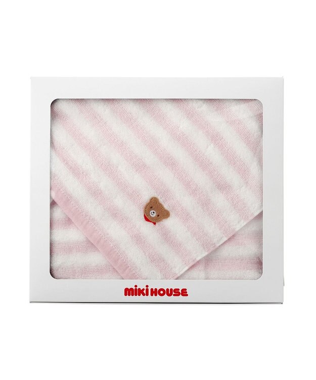 MIKI HOUSE HOT BISCUITS 【ミキハウス】 バスタオル【BOX付き】 ピンク
