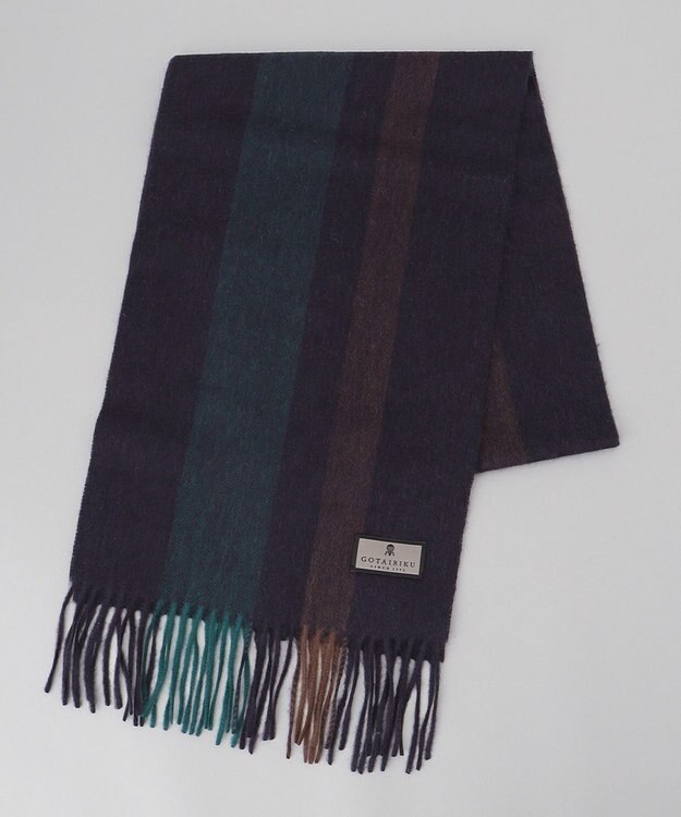 GOTAIRIKU カシミヤ混マフラー ネイビー系1