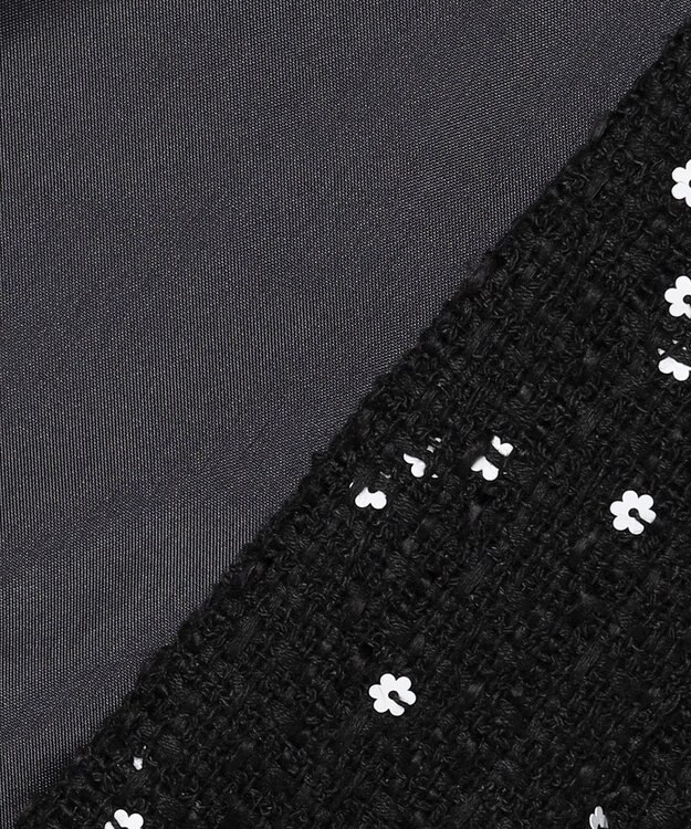 組曲 S フラワースパンコール ツイードジャケット ブラック系