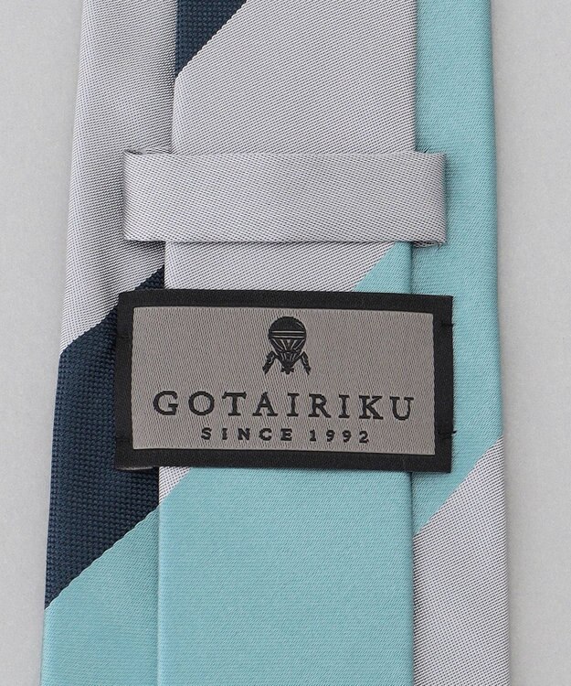 GOTAIRIKU  GOTAIRIKU別注【日本製】シルク ネクタイ_レジメンタル柄 サックスブルー系1