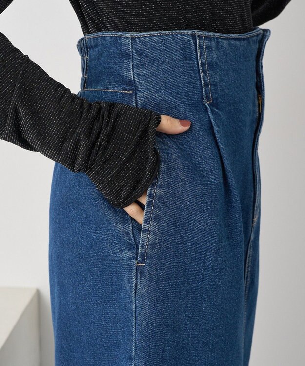 earth music&ecology ナローデニムスカート Medium Indigo