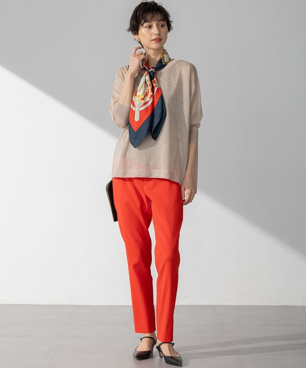 23区 【洗える】シャイニーシアー ボートネック ニット ベージュ系