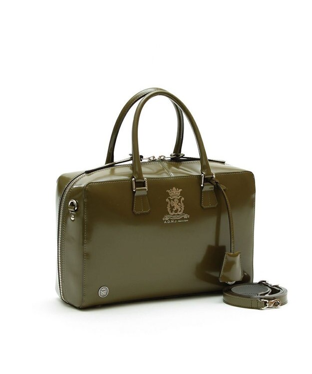 A.D.M.J. 【牛革】カルヴィ/イタリアンレザーボストンM ミリタリー