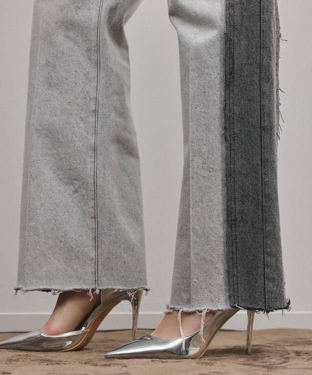 GRACE CONTINENTAL リメイクフレアデニムパンツ ブラック