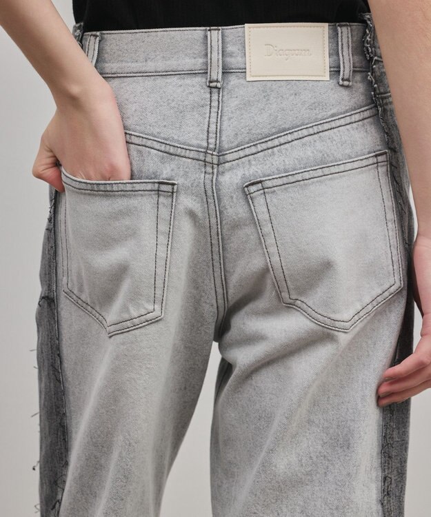 GRACE CONTINENTAL リメイクフレアデニムパンツ ブラック