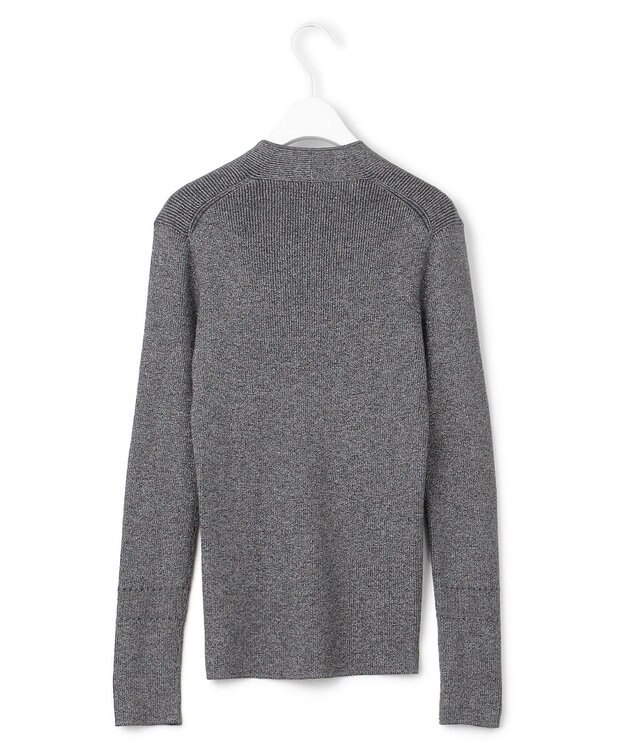 ICB 【洗える】エクストラファインメリノ Vネックプルオーバー グレーラメ系