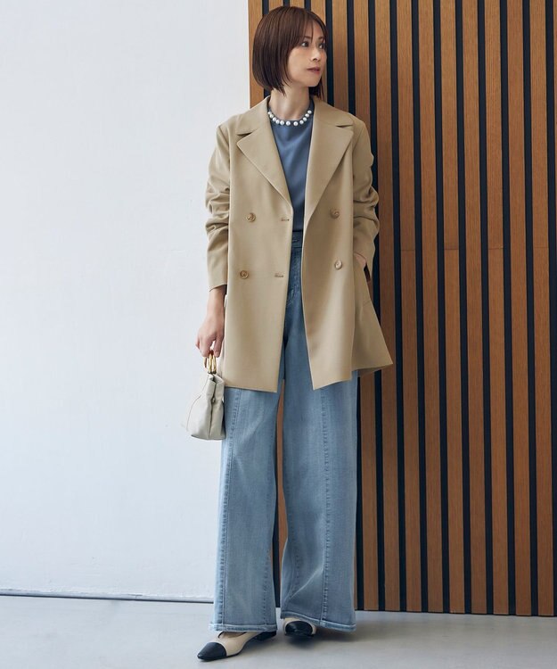 自由区 【洗える】エアフロートレンチ コート ベージュ