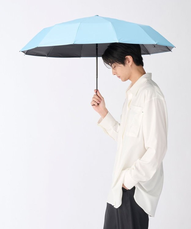 MOONBAT 【遮光100％/超軽量/耐久性】マジで軽い傘 晴雨兼用 折りたたみ日傘 マジカルテックプロテクション Tough 12 rib 55cm ペールスカイ