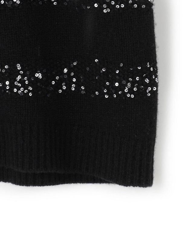 23区 L 【滝沢眞規子さん着用/一部店舗限定】スパングルボーダー ニット ブラック系