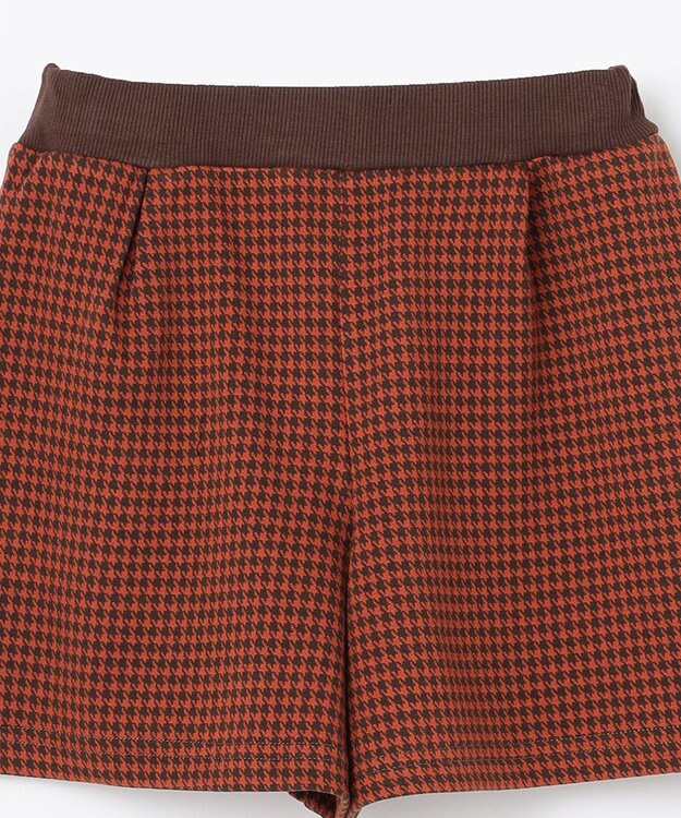 組曲 KIDS 【110-140㎝】ハウンドトゥースラップ キュロット オレンジ系3
