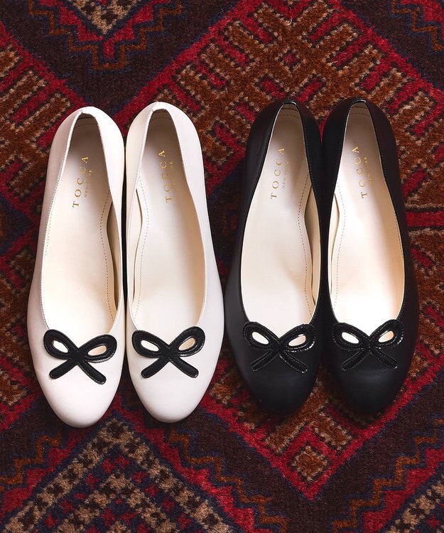 TOCCA 【晴雨兼用・抗菌消臭・防水】FRENCH RIBBON RAINPUMPS レインパンプス アイボリー系