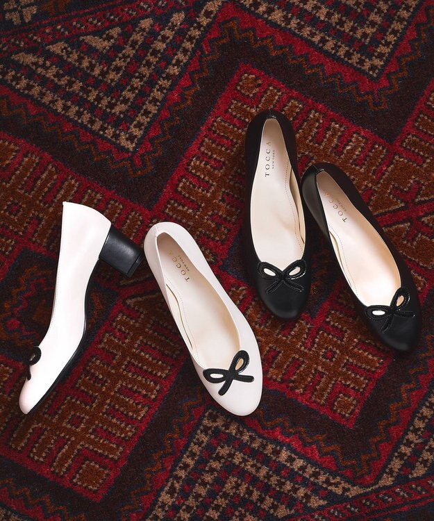 TOCCA 【晴雨兼用・抗菌消臭・防水】FRENCH RIBBON RAINPUMPS レインパンプス アイボリー系