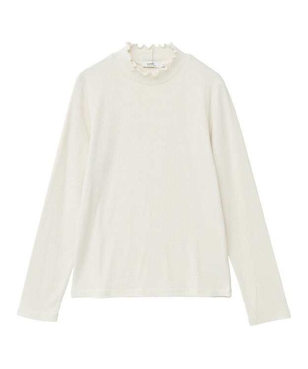 earth music&ecology ラメテレコハイネックプルオーバー Off White