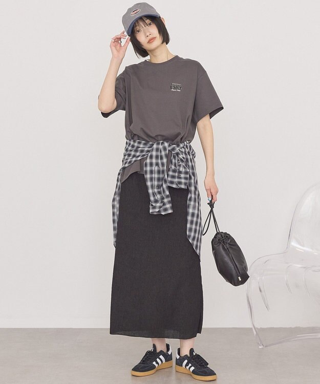 AMERICAN HOLIC STARLY 刺繍ロゴTシャツ Charcoal Gray