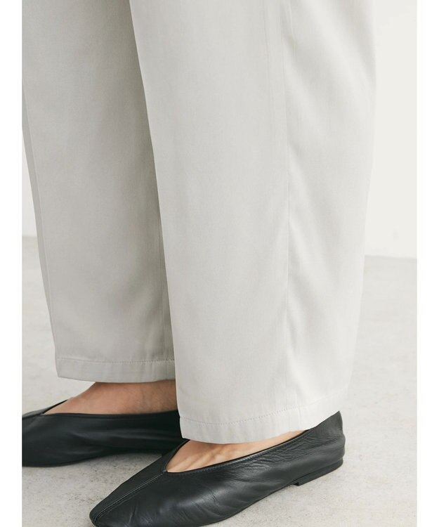 Green Parks つやサテンイージーパンツ Light Gray