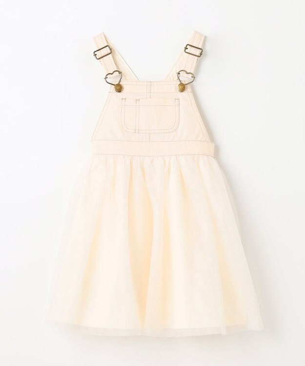 ANY KIDS チュール付き ジャンパースカート エクリュ