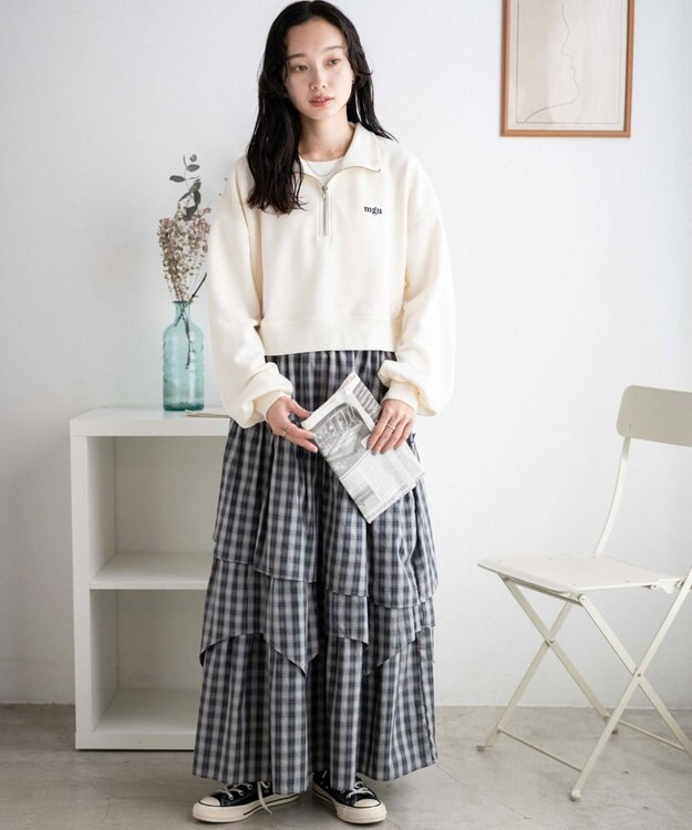 WEGO ハーフジップショートスウェット 柄3