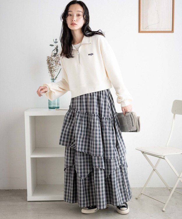 WEGO ハーフジップショートスウェット 柄3