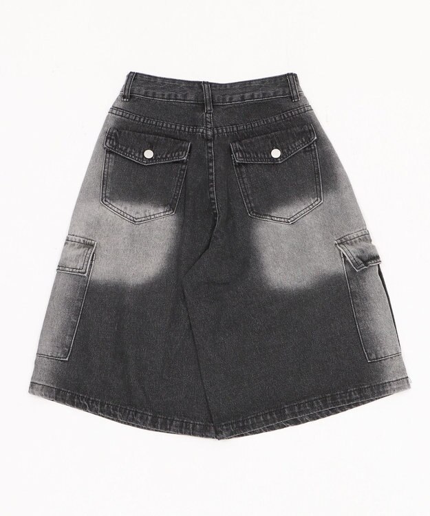 WEGO フラップポケットニータックカーゴハーフパンツ ブラック