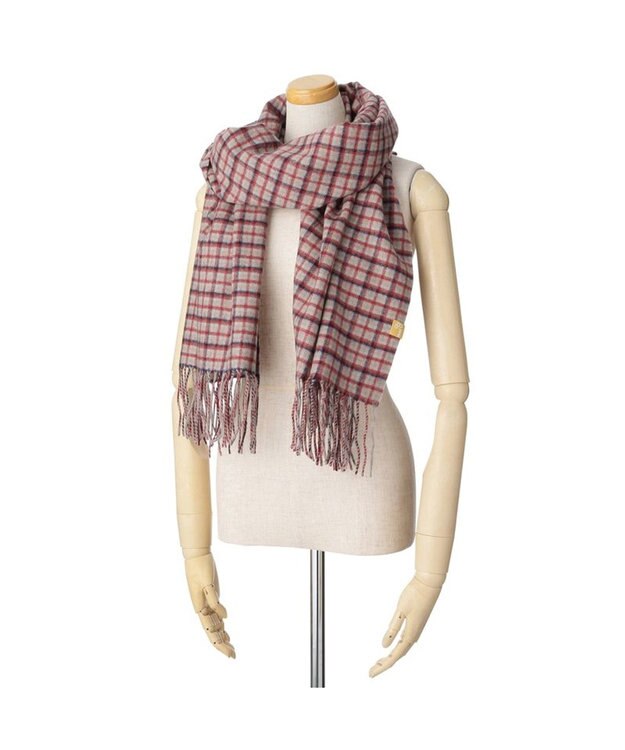 MOONBAT WEB限定【洗える】ミエル (miel) カシミヤ100％ チェックストール キャメル