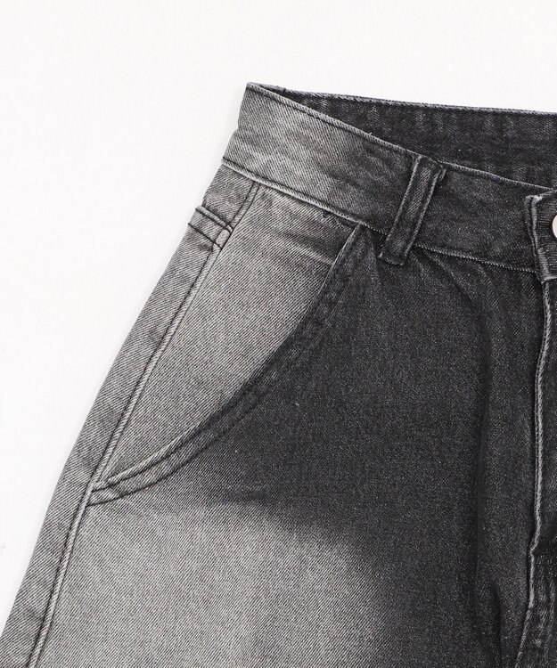 WEGO フラップポケットニータックカーゴハーフパンツ ブラック