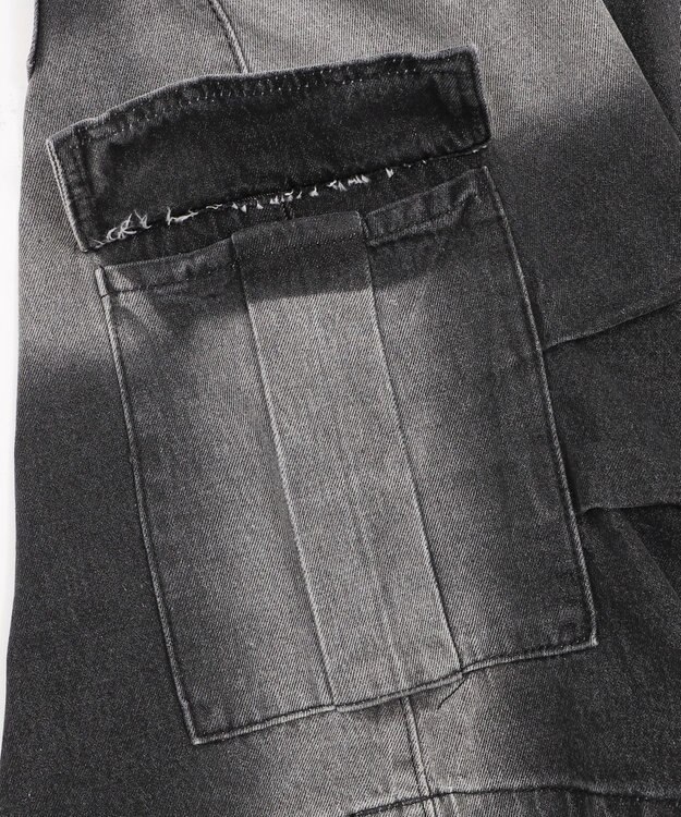 WEGO フラップポケットニータックカーゴハーフパンツ ブラック