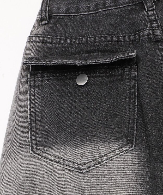 WEGO フラップポケットニータックカーゴハーフパンツ ブラック