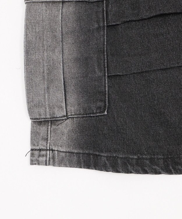 WEGO フラップポケットニータックカーゴハーフパンツ ブラック