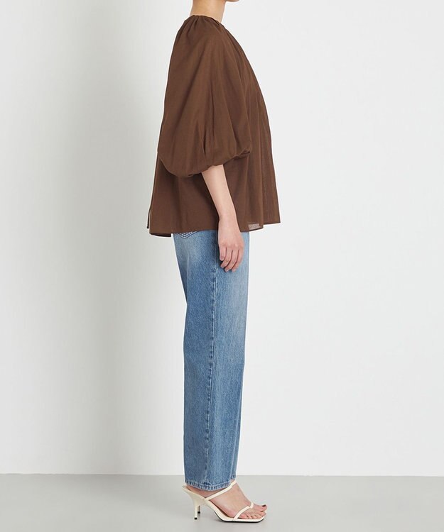 NAVE 【Nave　洗える】ボリュームボイル ブラウス ダークブラウン系