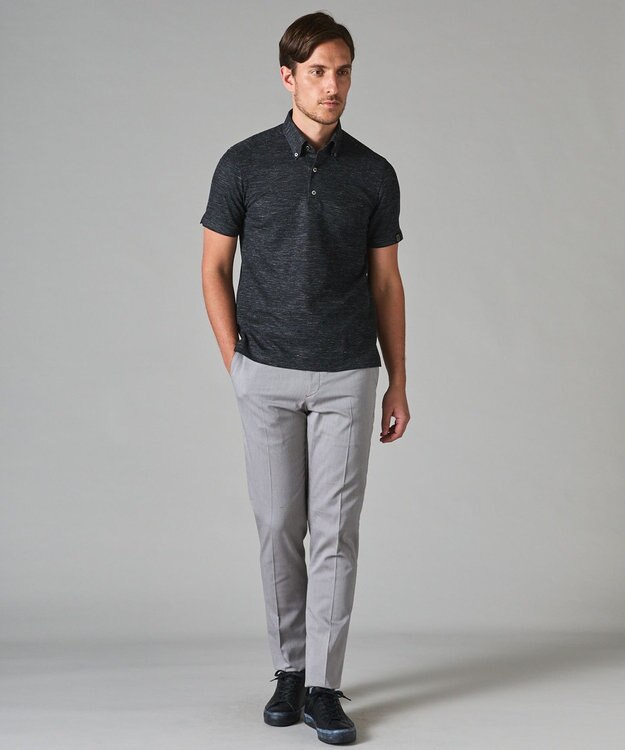 GOTAIRIKU ウエストアジャスター/折り目加工/吸汗速乾/洗える【ビジネス対応】クールマックスパンツ（24年モデル） ライトグレー系