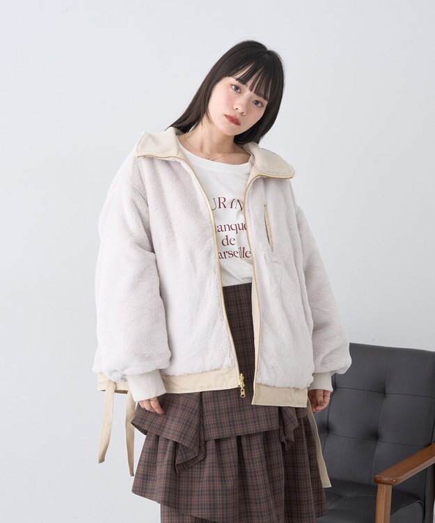 earth music&ecology リバーシブルMA-1 Light Beige