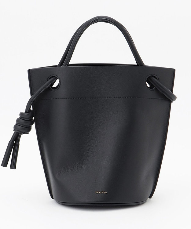 23区 ORSETTO レザー バケット ショルダー バッグ ブラック系