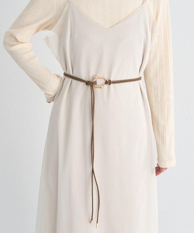 earth music&ecology ニュアンスバックルサッシュベルト Light Brown