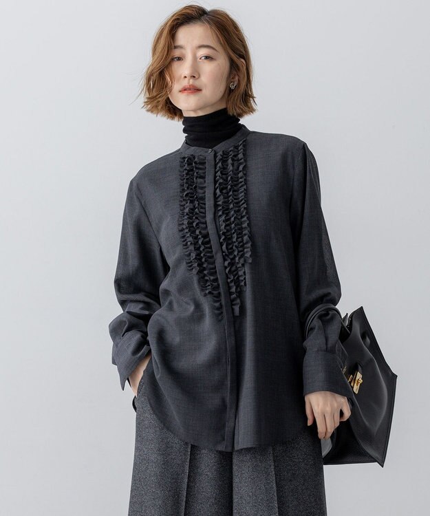 Y'z ドットギャザーネックロングワンピース Y'z ドットギャザー