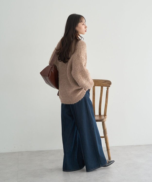 earth music&ecology 【予約】カラーミックスシャギーカーディガン モカ