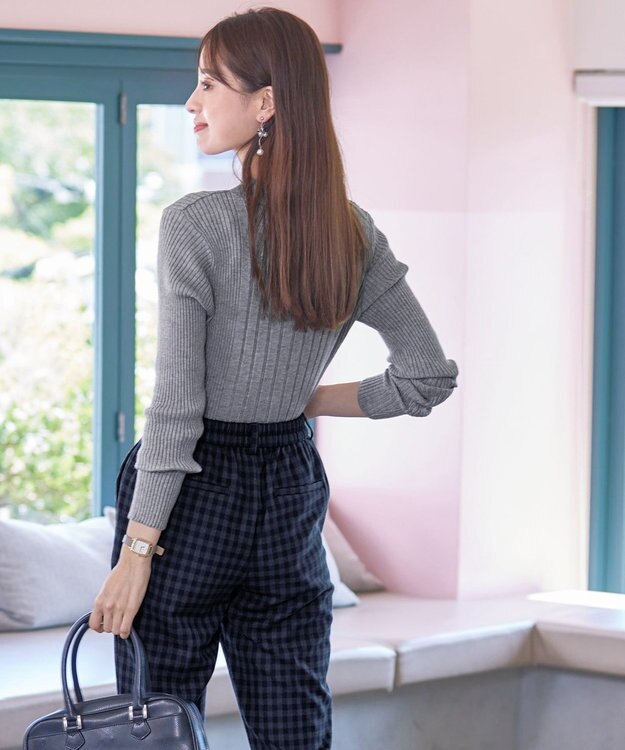 Tiaclasse 【洗える】ランダムリブニットプルオーバー グレー