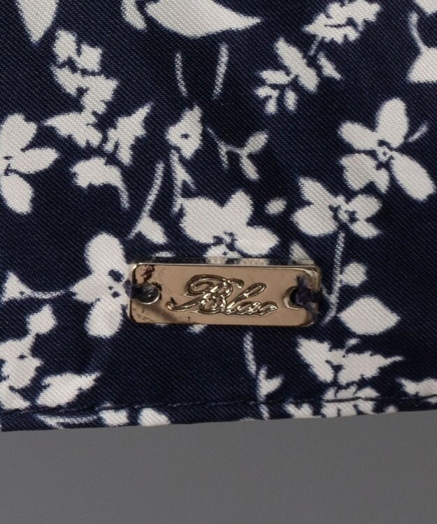 AURORA Blao（ブラオ）小花柄プリントプチ折り晴雨兼用傘（トップフラット折傘）日傘 ネイビー