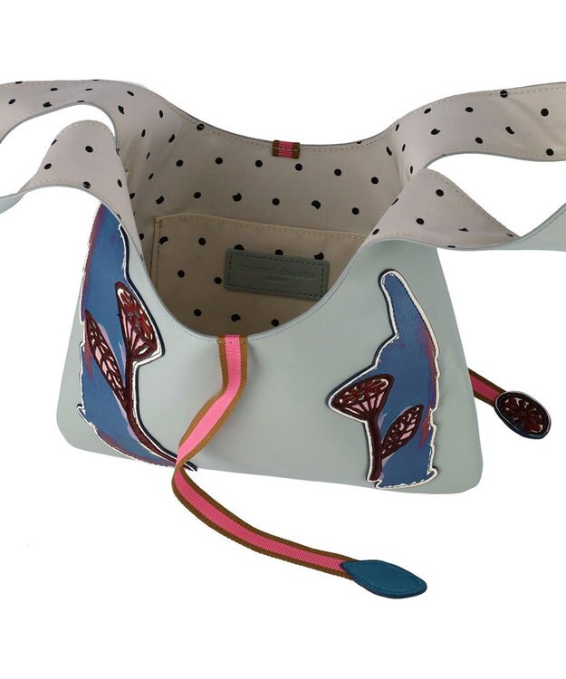 tsumori chisato CARRY 花ししゅう ハンドバッグ ミニバッグ お財布バッグ グリーン