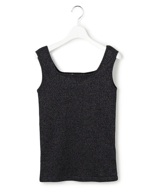 ICB L 【WEB限定カラーあり】 ブロードステッチリブ タンクトップ ブラックラメ