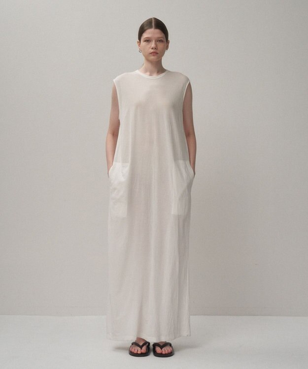 ATON SHRINK FRESCA JERSEY | タンクトップドレス WHITE