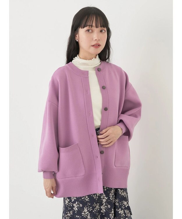 earth music&ecology スポンディッシュミドル丈カーディガン Pink