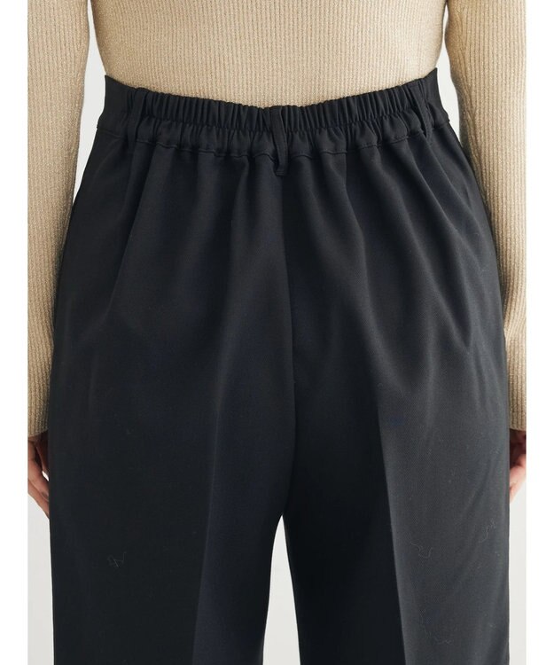 Green Parks あったかきれいシルエットストレートパンツ Black