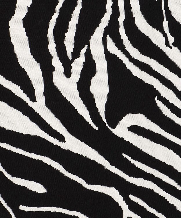 ICB 【洗える】アニマルジャガード  ニットスカート ブラック系